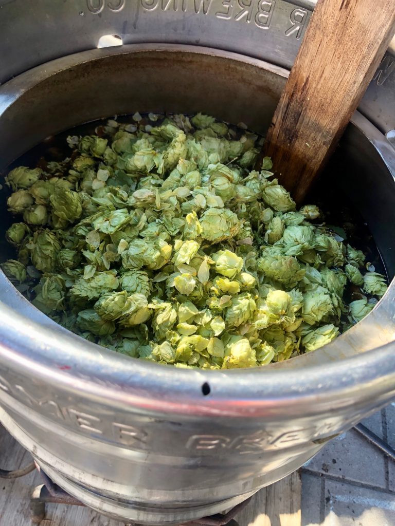 Lots of hops in the kettle