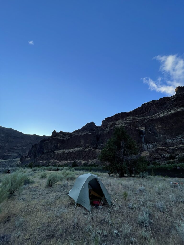 Tent in a field