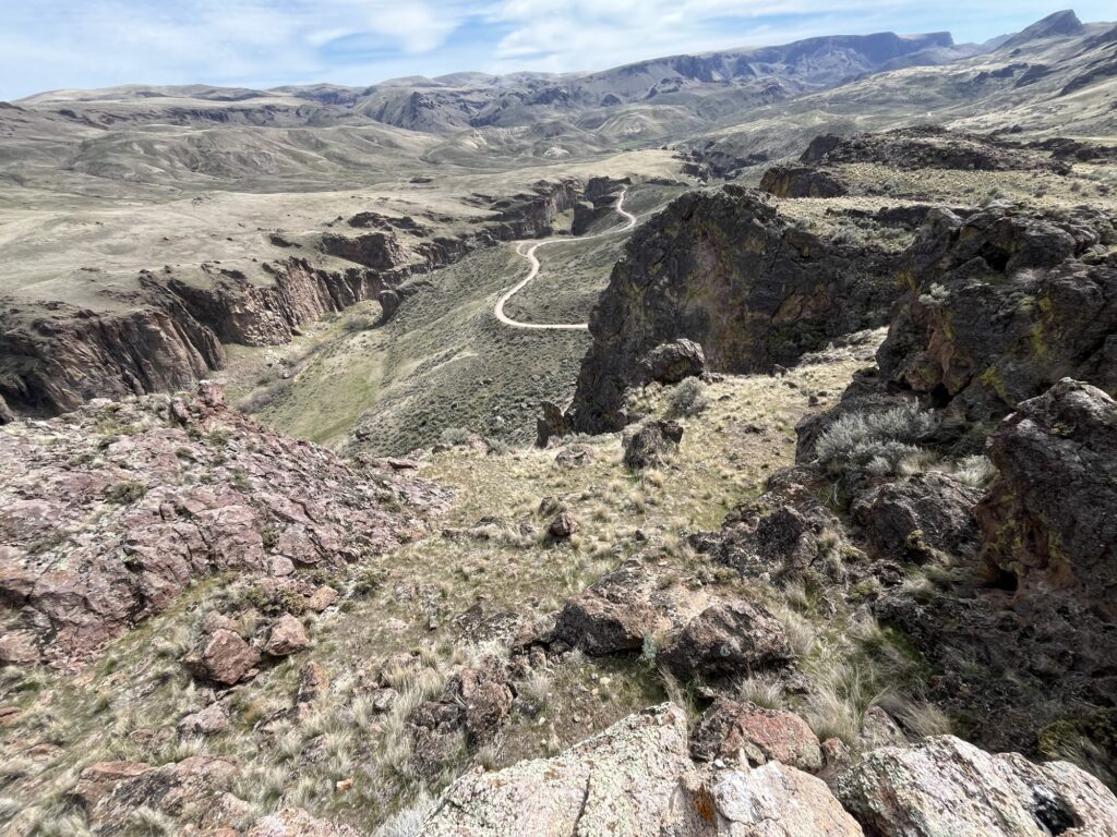 Looking down the trail from above