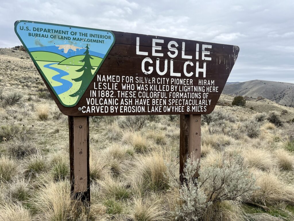 Leslie gulch sign