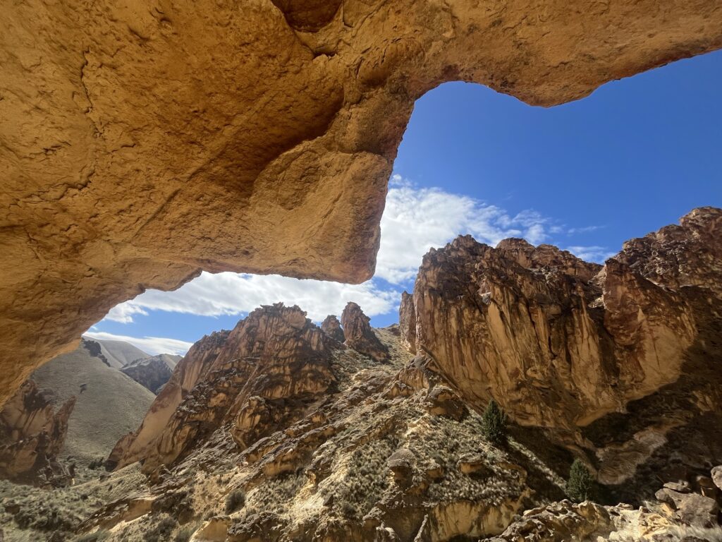 Silhouette of cliffs