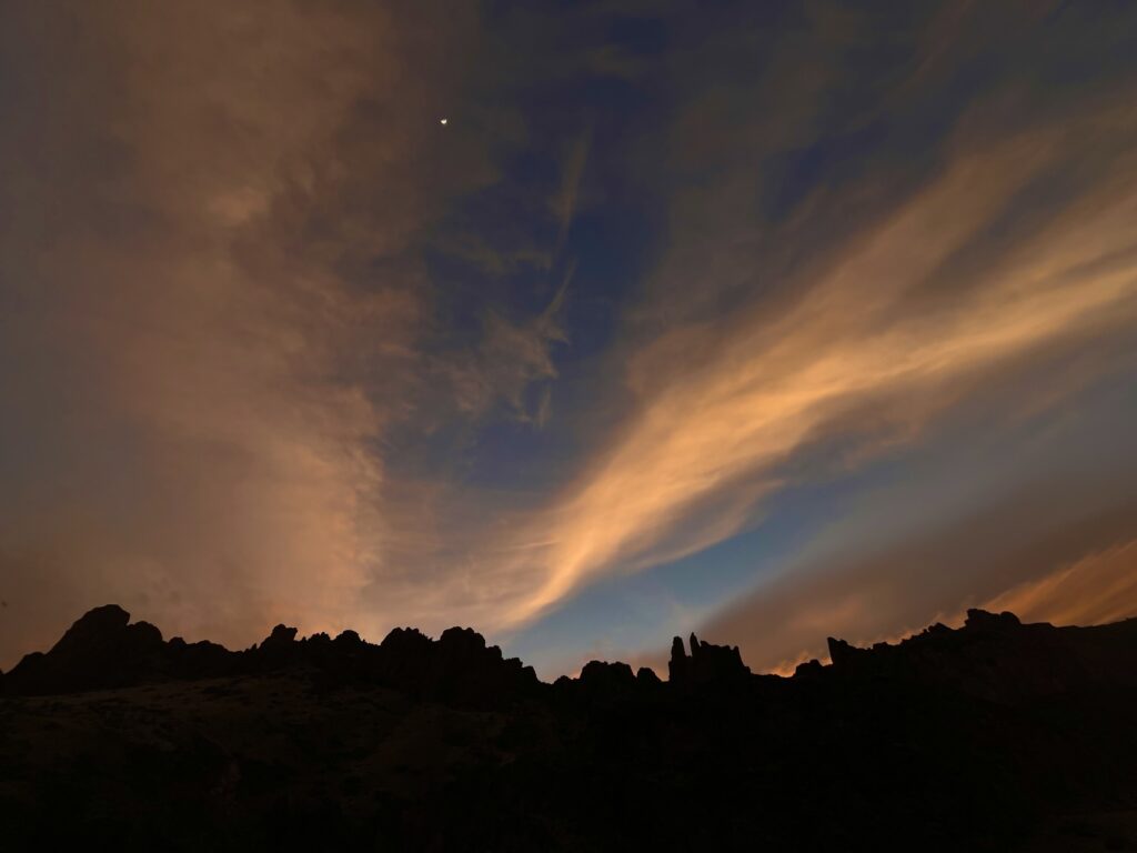 colorful sunset over the cliffa